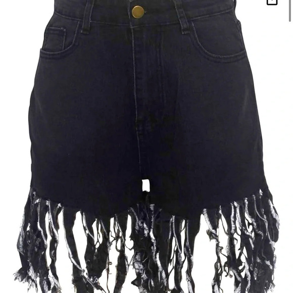 NEW Fringed Jean Shorts Women High Waist Washed Ripped Denim Shorts Butt-Lifting - Picture 2 of 9